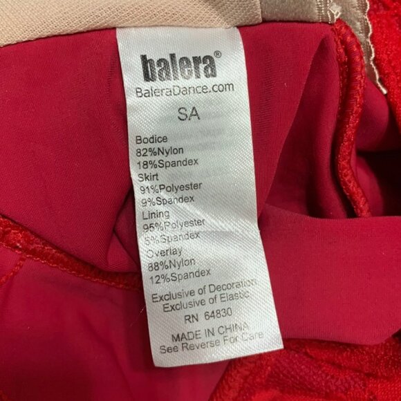 Balera Performance Red Lace Plunge Maxi Dress Dance Costume SA (Adult Small) - Picture 4 of 4